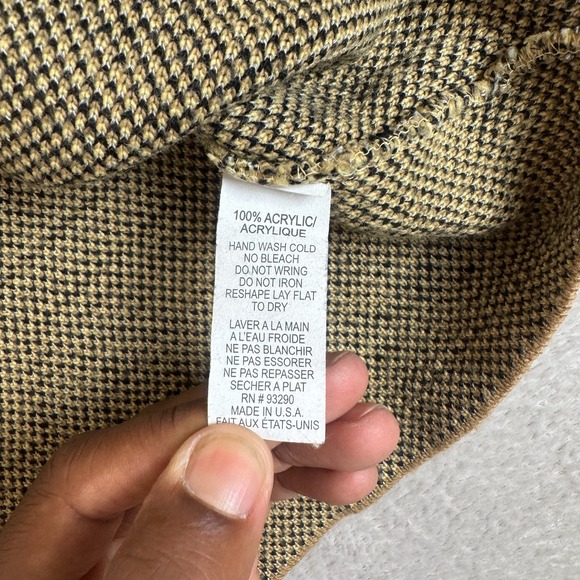 Vintage Ceny Sweater Womens L‎ Brown Black Preowned Knit Cardigan Aztec Boho - Picture 4 of 7